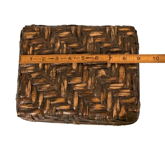 Vintage Japanese Bamboo Wicker Tea Basket Box - Picture 10 of 10